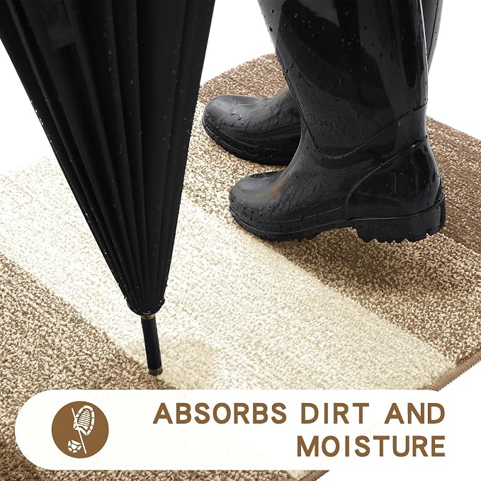 Kitinjoy Indoor Outdoor Door Mat, 50x30 Non-Slip Absorbent Dirt Trapper