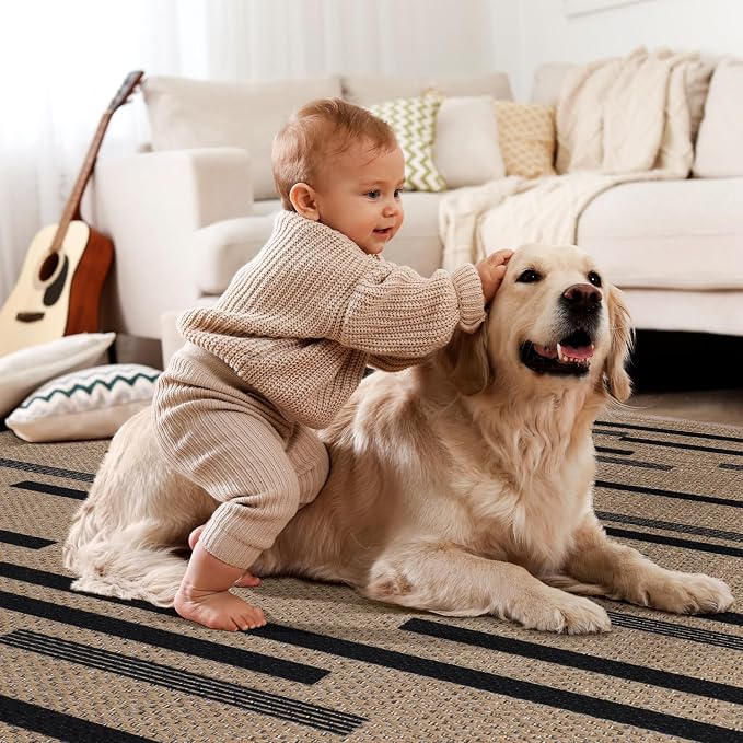 Tangsoo Washable Stripe Easy Jute Rug 4x6