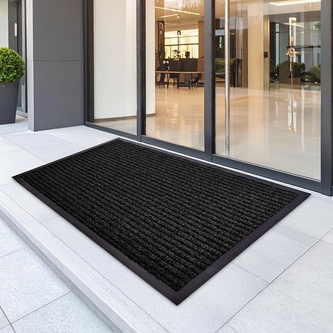Commercial Door Mat 4'x6' Black, Heavy Duty Industrial Floor Mat
