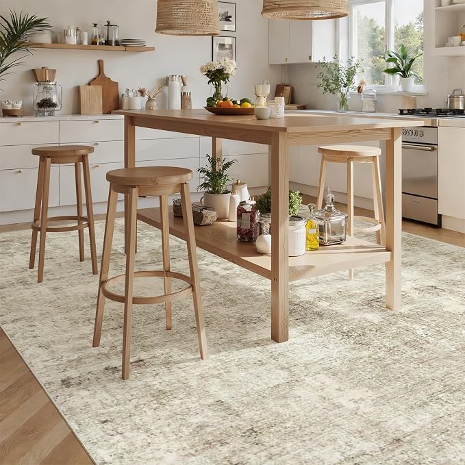 Soalmost Area Rug 10x12 Vintage Washable Living Room Large Carpet Non Slip