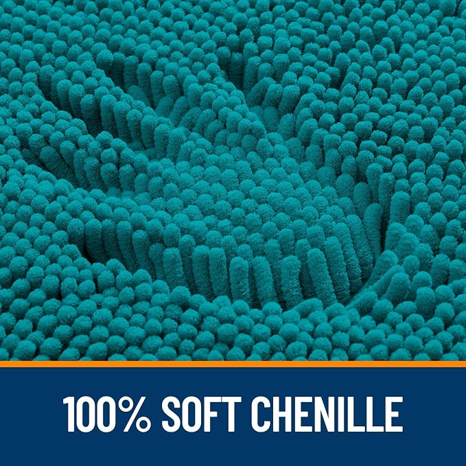 OLANLY Bathroom Rugs 36x24, Extra Soft Absorbent Chenille Bath Rugs, Rubber