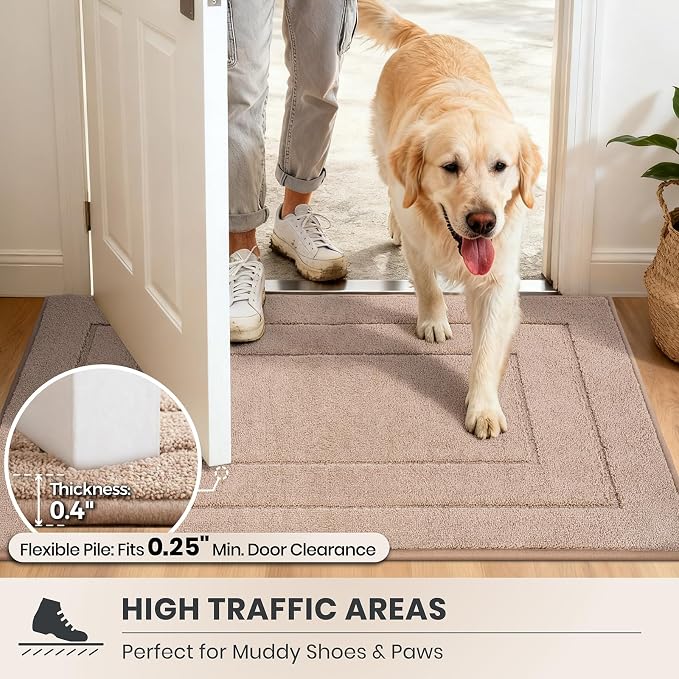 PURRUGS Dirt Trapping Door Mat 34" x 59", Non-Slip/Skid Machine Washable