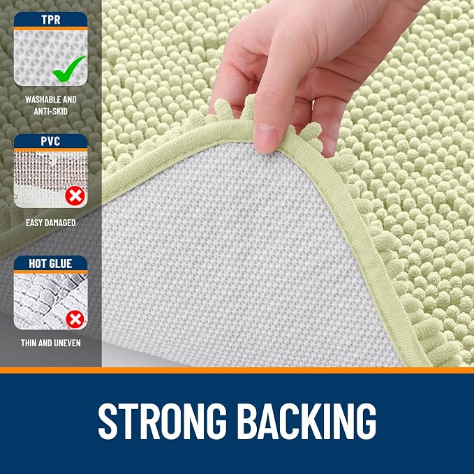 OLANLY Toilet Rugs U-Shaped 24x20, Extra Soft Absorbent Chenille Contour