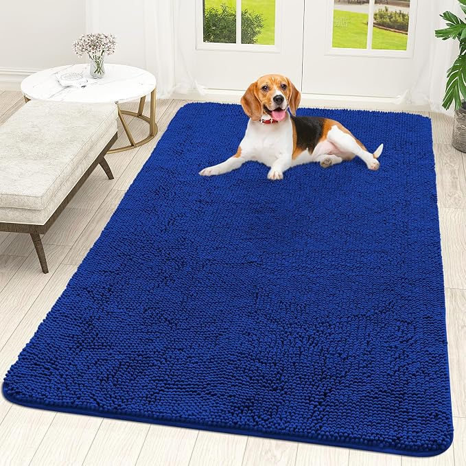 OLANLY Dog Door Mat for Muddy Paws 59x35, Absorbs Moisture and Dirt, Absorbent