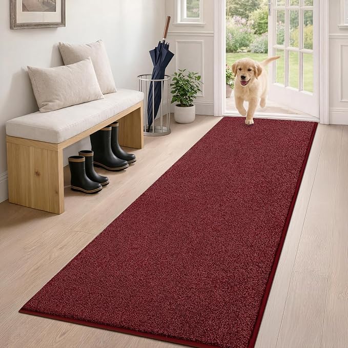 PURRUGS Dirt Trapping Door Mat 24" x 59", Non-Slip Machine Washable Entryway Rug