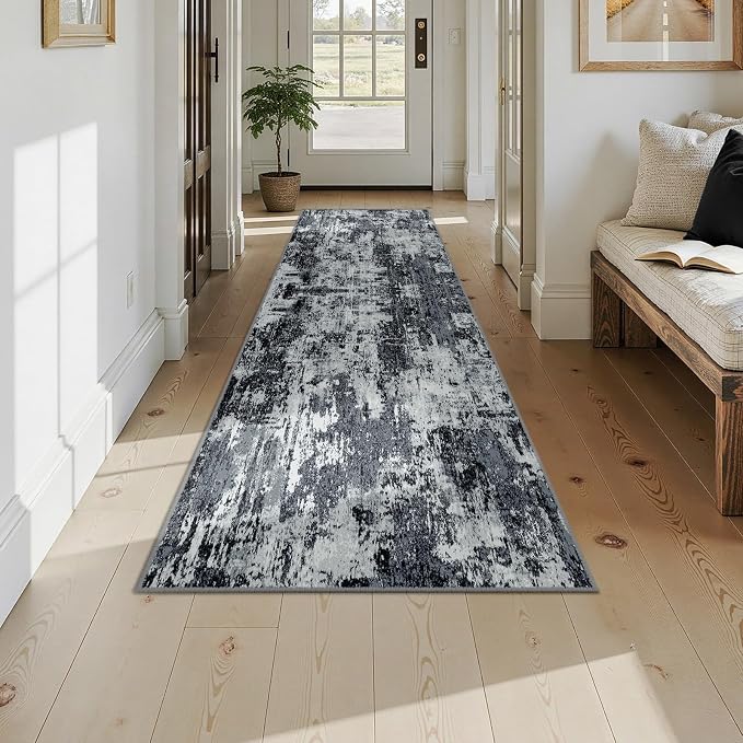 RELEANY Washable Area Rugs 2'6"x10 Non-Slip Modern Abstract Soft