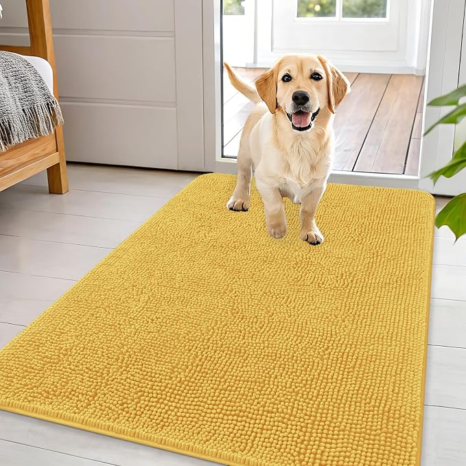 OLANLY Dog Door Mat for Muddy Paws 44x32, Absorbs Moisture and Dirt, Absorbent