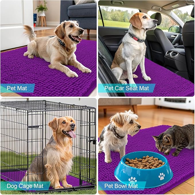 OLANLY Dog Door Mat for Muddy Paws 40x24, Absorbs Moisture and Dirt, Absorbent