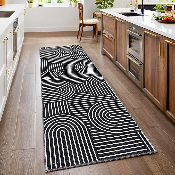 ROYHOME Modern Rug 2x6 Runners for Hallways, Abstract Kitchen Runner Rugs Non