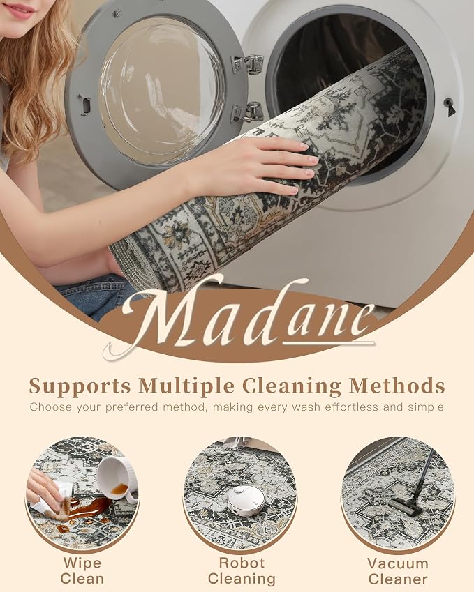 Madane Washable Entry Rug 3x4, Area Rugs