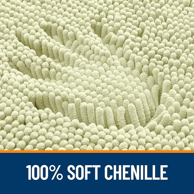 OLANLY Toilet Rugs U-Shaped 24x20, Extra Soft Absorbent Chenille Contour
