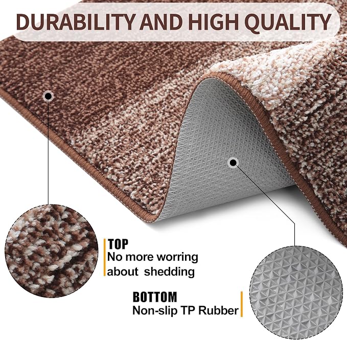 Kitinjoy Indoor Outdoor Door Mat, 47x20 Non-Slip Absorbent Dirt Trapper