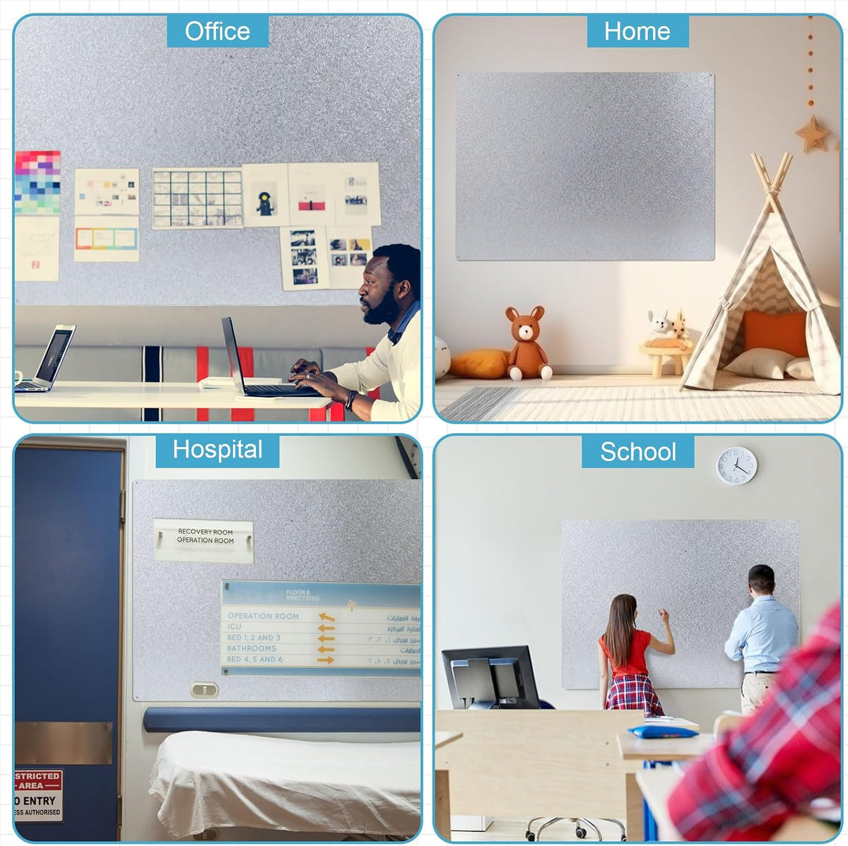 Ireer Magnetic Board Steel, Display Magnetic, Silver, 24 x 36 Inch