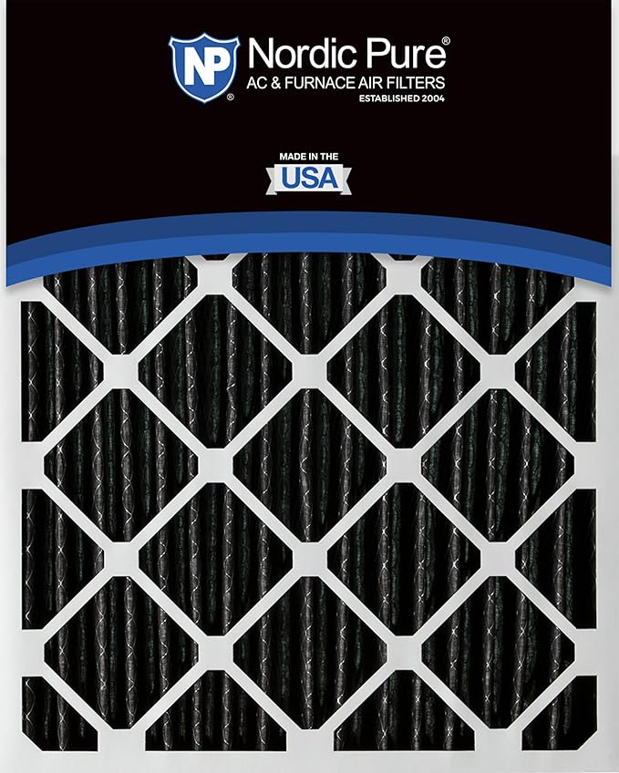 Nordic Pure 20x25x2 Furnace Air Filters MERV 12 Pleated Plus Carbon 12 Pack