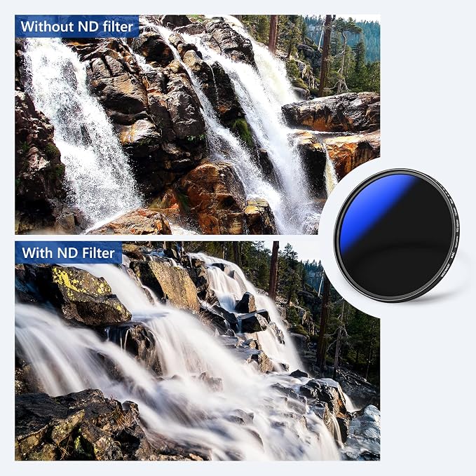 NEEWER 72mm Variable ND Filter ND2-ND400, Neutral Density Filter, Water and