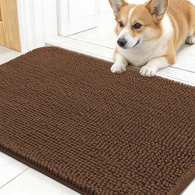 OLANLY Dog Door Mat for Muddy Paws 30x17, Absorbs Moisture and Dirt, Absorbent