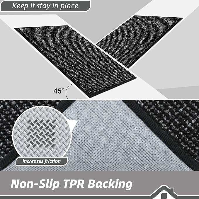 BEQHAUSE Dirt Trapper Door Mat 20" x 48", Non-Slip Washable Doormats Entrance