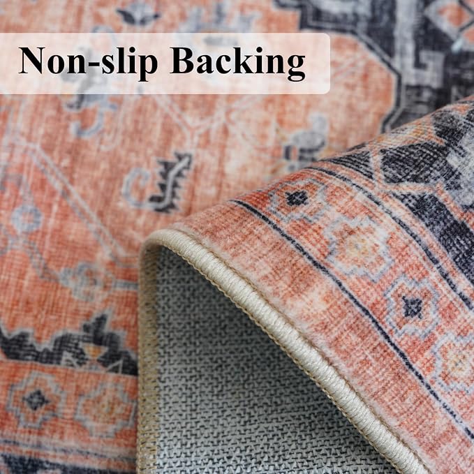 Washable 2x5 Hallway Runner Rug: Indoor Vintage Water Resistant Kitchen