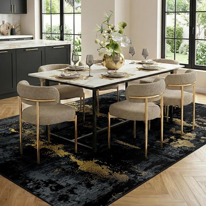 RELEANY Washable Area Rugs 5'x7' Non-Slip Modern Abstract Soft
