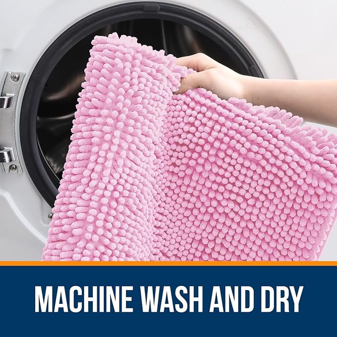OLANLY Large Bathroom Rugs 50x30, Extra Soft Absorbent Chenille Bath Rugs