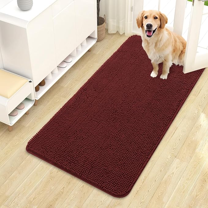 OLANLY Dog Door Mat for Muddy Paws 44x24, Absorbs Moisture and Dirt, Absorbent