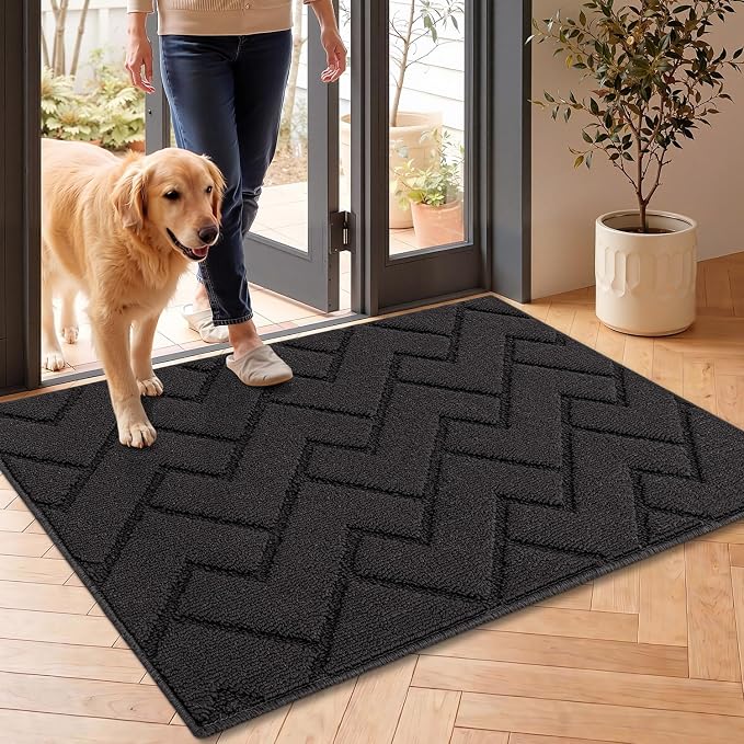 hicorfe Front Door Mat Outside Entrance, Stain and Fade Resistant, Non Slip
