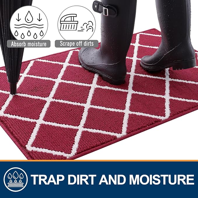 Finchitty Indoor Door Mat, Dirt Resistant and Absorbent, Low-Profile, Washable