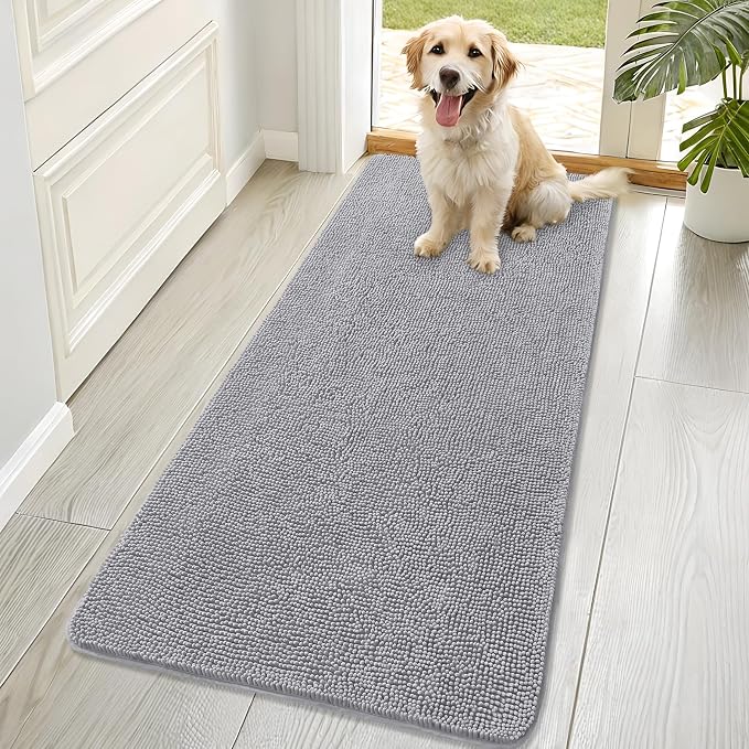 OLANLY Dog Door Mat for Muddy Paws 70x32, Absorbs Moisture and Dirt, Absorbent