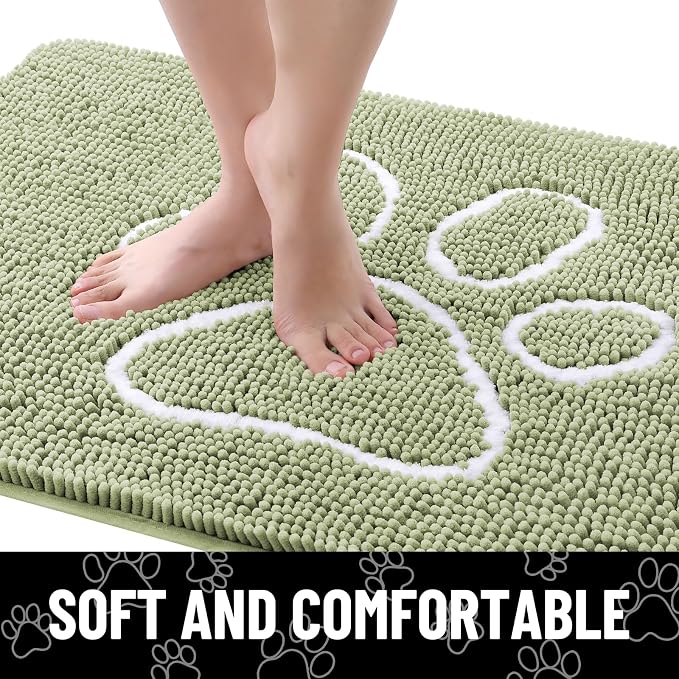 Smiry Dog Door Mat for Muddy Paws, Absorbent Dirt Trapper Non Slip Quick Dry