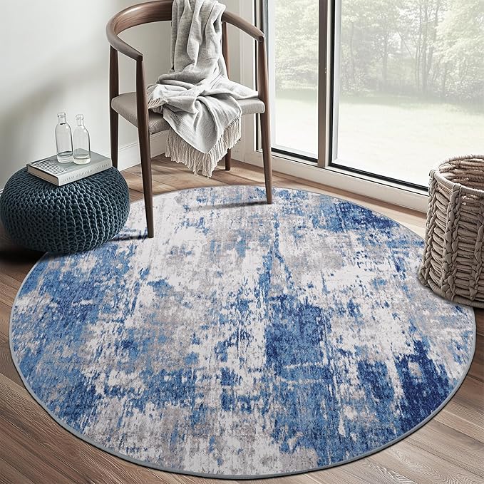 RELEANY Washable Area Rugs 6ft Non-Slip Modern Abstract Soft