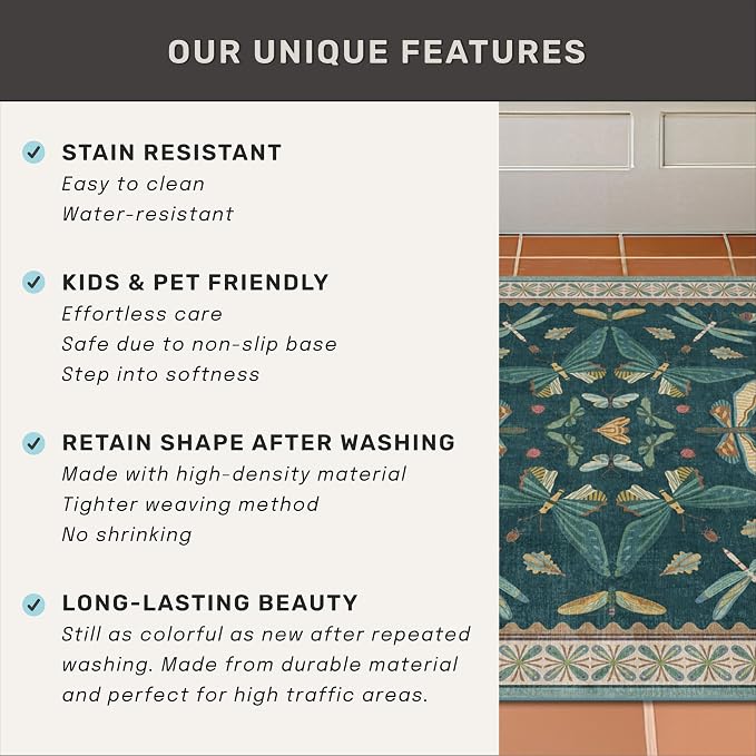 Dark Teal 4x6 Area Rugs for Door Mat Entrance