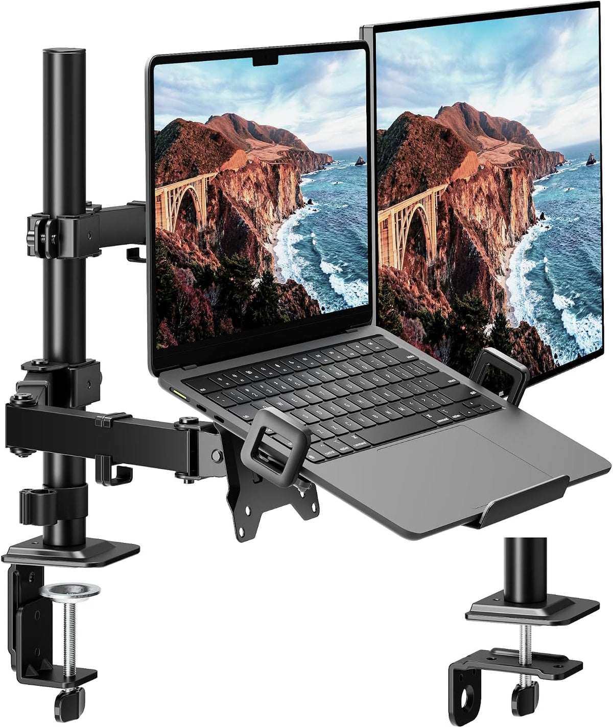 monTEK Monitor and Laptop Stand for 32" Screen and 17" Laptop