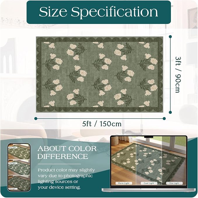3x5 Floral Entry Rug