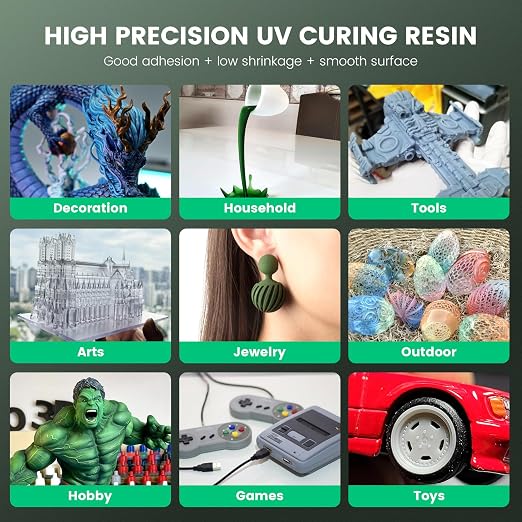 SUNLU 3D Printer Resin 1kg, Fast Curing Standard 3D Resin