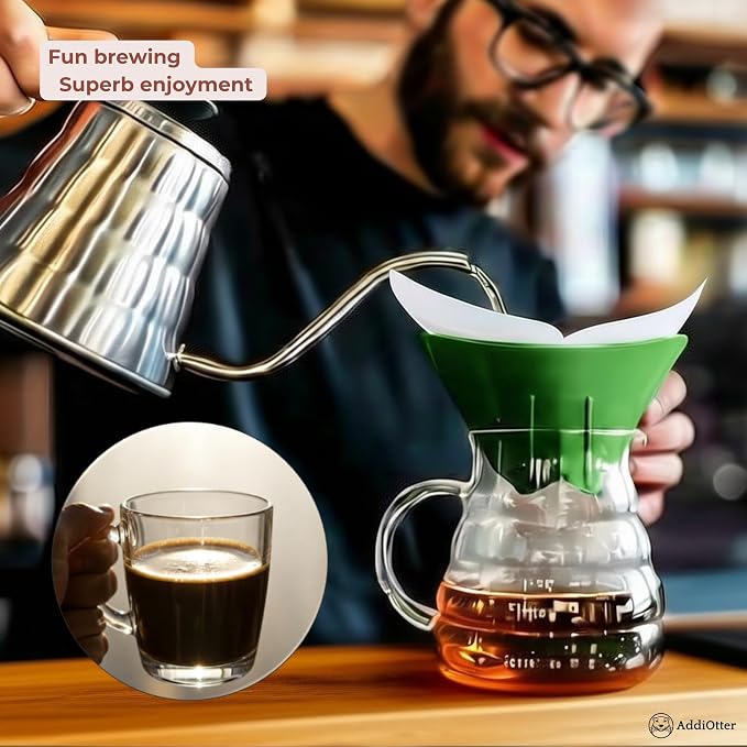 Pour-over Coffee Set Fit for 1-2 Cup Coffee Brewing at Home/Outdoors, Includes