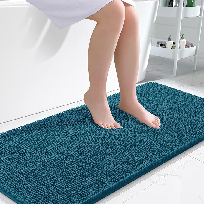 OLANLY Large Bathroom Rugs 45x27, Extra Soft Absorbent Chenille Bath Rugs