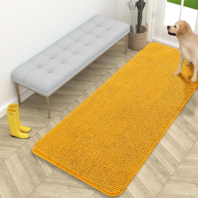 OLANLY Dog Door Mat for Muddy Paws 59x24, Absorbs Moisture and Dirt, Absorbent