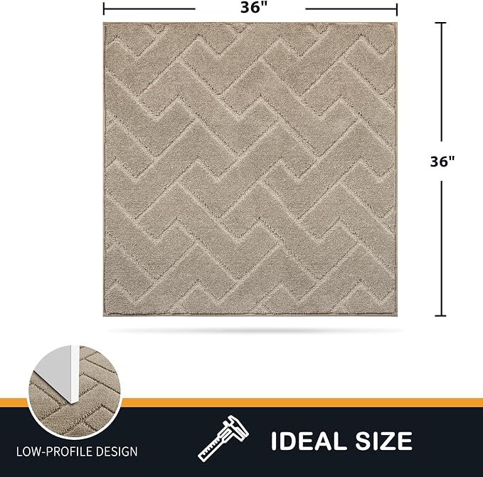 PURRUGS Dirt Trapping Door Mat 36" x 36", Non-Slip Machine Washable Entry Rug