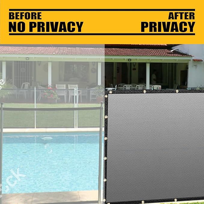 Customized 4' x 56' Black Fence Privacy Screen,with Bindings & Grommets,Heavy Duty for Gardens Backyard Patio Tennis Court Pool Construction Project Outdoor Events,We Make Custom Sizes