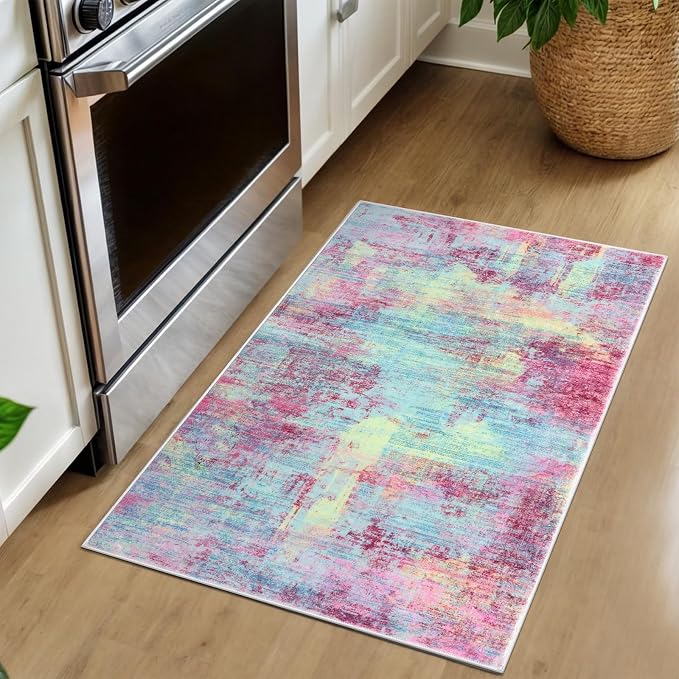 IOHOUZE Small Abstract Area Rug 2x3 Ft Entryway Rugs Washable Door Mat Indoor