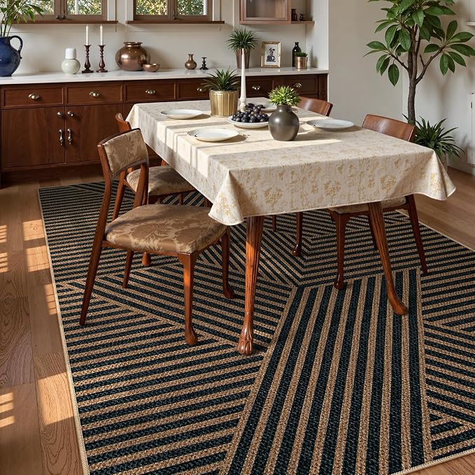 Lahome Modern Geometric Easy Jute Carpet, 6x9 Area Rugs