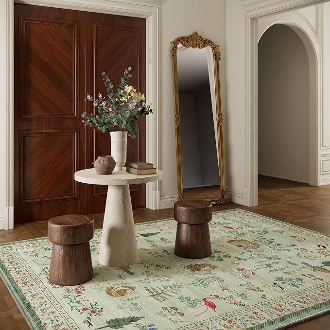 6x9 Area Rugs for Living Room: Washable Rug Vintage Bedroom Rugs Stain