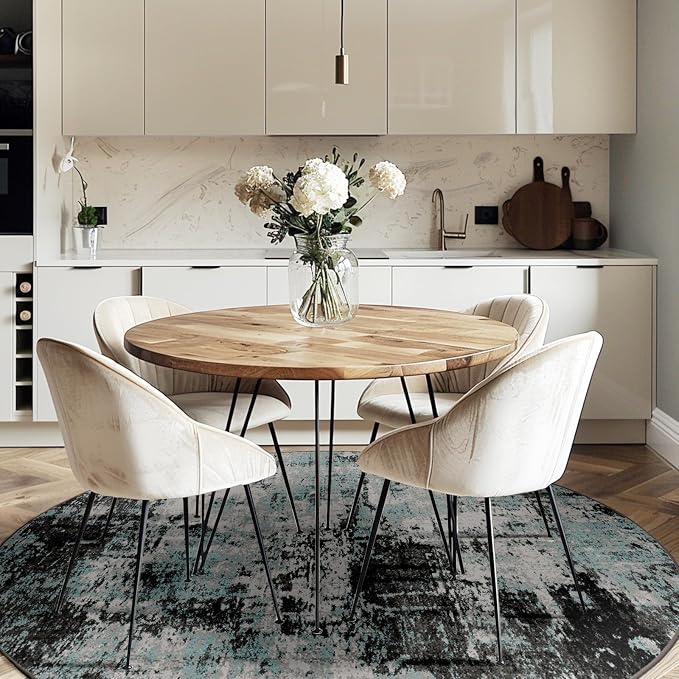 RELEANY Washable Area Rugs 8ft Non-Slip Modern Abstract Soft
