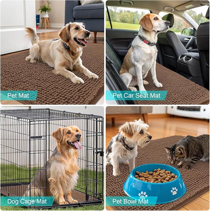 OLANLY Dog Door Mat for Muddy Paws 24x16, Absorbs Moisture and Dirt, Absorbent
