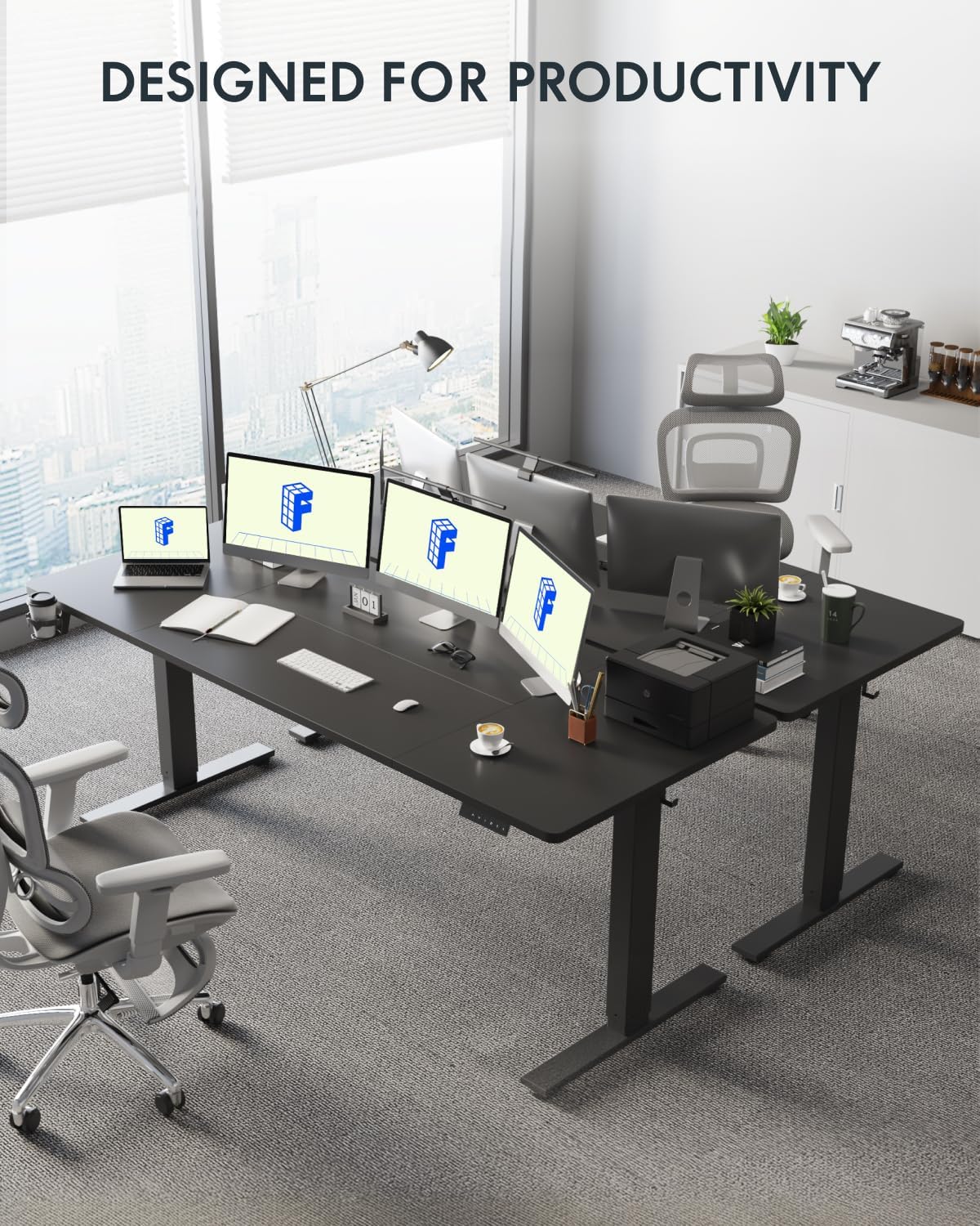 FLEXISPOT 79"x32" Height Adjustable Commercial Office Standing Desk