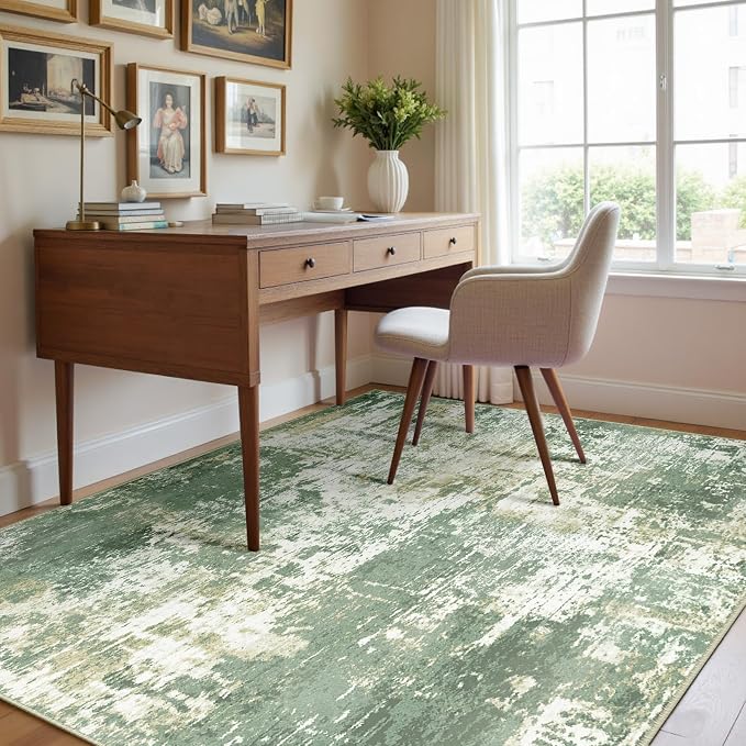 RELEANY Washable Area Rugs 4'x6' Non-Slip Modern Abstract Soft
