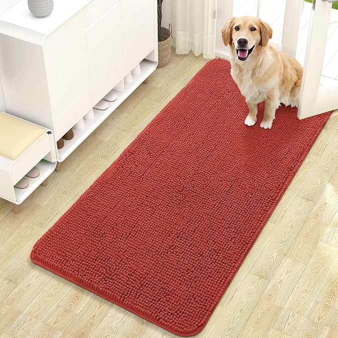 OLANLY Dog Door Mat for Muddy Paws 47x24, Absorbs Moisture and Dirt, Absorbent