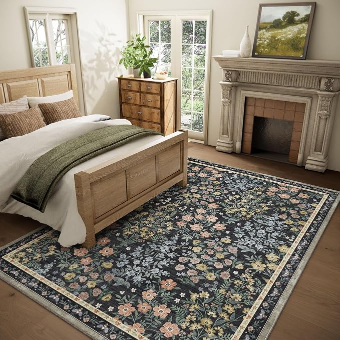 9x12 Rugs for Living Room: Washable Area Rugs for Bedroom Vintage Stain