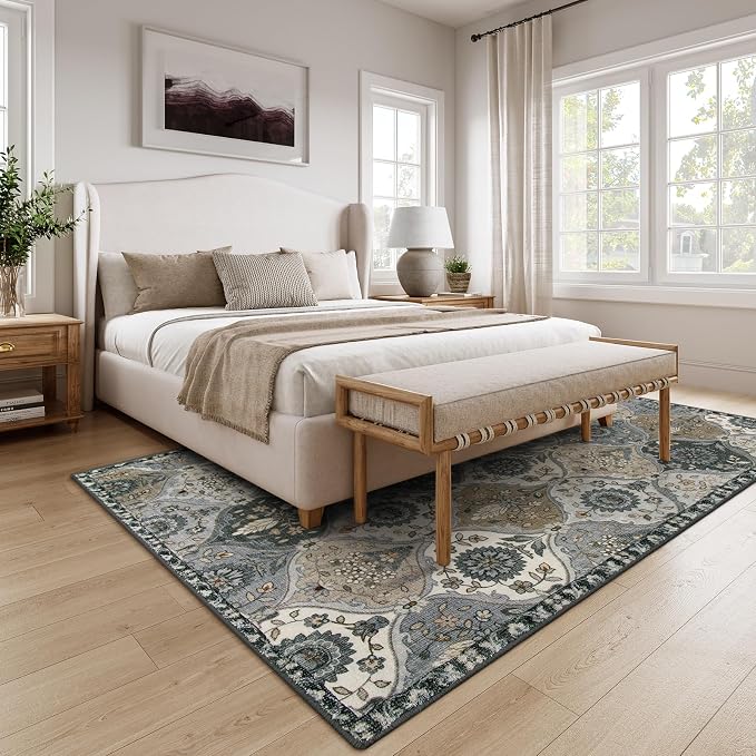 Lahome Moroccan Washable Living Room Rug, 5x8 Rugs