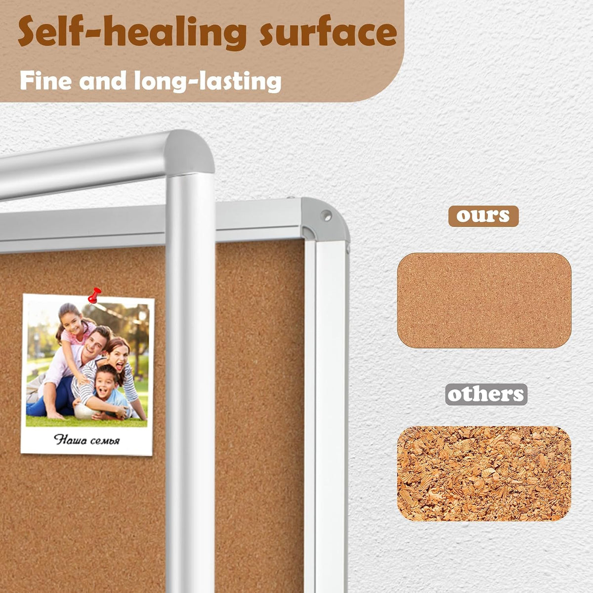 36"x24" Enclosed Bulletin Board Tamper-Proof Dispaly Case, Aluminium Frame, Shatter Resistant Lockable Bulletin Board, Lockable Bulletin Board for School, Office, Commercial, Hospital etc